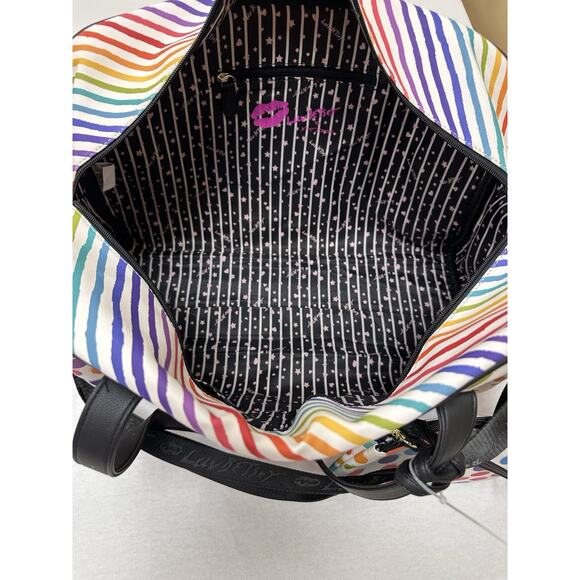 NWOT BETSEY JOHNSON Polka Dot Weekender W/Small Purse Travel Luggage Duffel - Picture 5 of 13